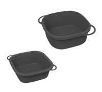 Set di 2 inserti in silicone per friggitrice ad aria Crispi FN101GY, per | Accessori per friggere, resistenti al calore con manici, lavabili in lavastoviglie per forno a microonde vaporiera