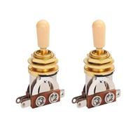 Set di 2 interruttori a bilanciere metrici corti e dritti per chitarra, pickup pickup con precisione (2 pezzi dorati)