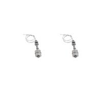Set di 2 interruttori galleggianti in acciaio inox ad alte prestazioni per serbatoio liquido sensore di livello dell'acqua 65 mm, argento