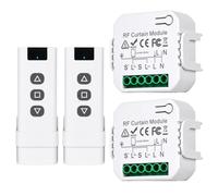 Set di 2 interruttori radio per tapparelle, interruttori radio, interruttore per tapparelle, interruttore per tapparelle, interruttore per tapparelle, da parete, con 1 telecomando, portata fino a 100