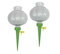 Set di 2 irrigatori automatici per piante in vaso che offrono un approvvigionamento idrico costante con indicatori visibili del livello dell'acqua