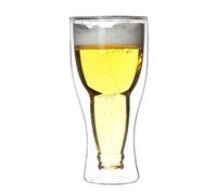 Set Di 2 Isolante Parete Doppia Trasparente 3D Sottosopra Birra Bottiglia