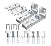 Set di 2 kit di riparazione per porte a due pieghe, include staffa e guida per porta dell'armadio e della parte inferiore