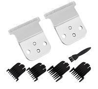 Set di 2 lame di ricambio per lama in acciaio Andis D7/D8, compatibile con tagliacapelli Andis SlimLine Pro Li D7/D8 (argento)