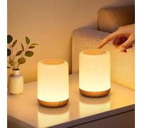 Set di 2 Lampada da Comodino Touch, Abat Jour da Comodino con 256 Colore RGB e 3 Modalità, Luce Notturna Bambini con Timer e Memoria, Lampada da Tavolo Ricaricabile Senza Fili per Camera da Letto