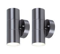 Set di 2 lampada da parete per esterni Up Down veranda luce telecomando in set tra cui RGB LED lampadina illuminazione cortile percorso terrazza
