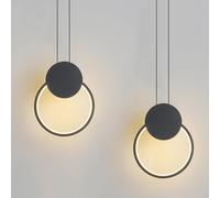 Set Di 2 Lampadari a Sospensione LED Moderno 11W Rotondi, Creativa Plafoniera in