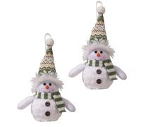Set di 2 lampade a LED a forma di pupazzo di neve con cappello lavorato a maglia, decorazione natalizia colorata per la casa, decorazione per interni ed esterni, decorazione natalizia con pupazzo