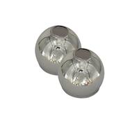 Set di 2 lampade a sfera E14 in vetro di ricambio, diametro 9 cm, per lampada a sospensione, lampada da tavolo e plafoniera - adatto a LED - paralume in vetro Smoke per lampada