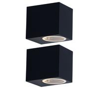 Set di 2 lampade da esterno a LED RGB telecomando ALU down spot dimmerabili applique per facciate nere