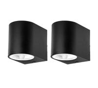 Set di 2 lampade da parete a LED faretti per facciate faretti per facciate illuminazione da giardino ALU luci per esterni nero