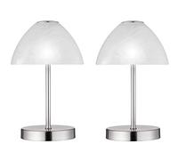 Set di 2 lampade da tavolo a LED, colore argento, touch dimmerabile, altezza 24 cm
