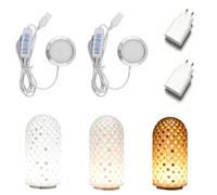 Set di 2 lampadine a LED per stampanti 3D, modelli di luce notturna con 3 colori, per stampanti 3D, parte di luce a LED, ricambio hardware fai da te, funzionamento USB, per Bambu Lab Makerworld A1