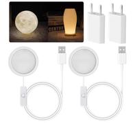 Set di 2 lampadine a LED per stampanti 3D, modelli di luce notturna con 3 tipi di luce, per stampanti 3D, con adattatore USB da 1,5 m, per Lab A1/A1mini/P1S/P1P/X1C (bianco)