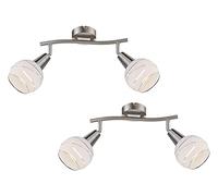 Set di 2 lampadine LED Lampade da soffitto/Faretto da soffitto Elliott con schermi satinierten