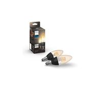 Set di 2 lampadine Philips Hue White E14 Filament Flame da 4,5W trasparenti e nere collegate tra loro - Nouvo