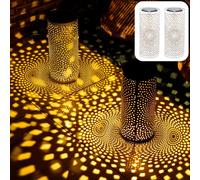 Set Di 2 Lanterna Solare Vintage Lampada Da Esterno Swann Bianca