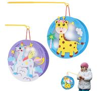 Set di 2 Lanterne per Bambini, Lanterne Bambini con Bastone Led, Forma di Puledro e Giraffa, Lanterna di San Martino per Parata, Kit Artigianali per Lantern (Puledro e Giraffa)