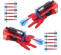 Set di 2 Launcher Glove, Guanti Launcher per Spider Guanti da Lanciatore Web Shooter Spider Giocattolo Spara Ragnatele Spider Guanti Spider Bambino Spider Toys Cosplay Giocattoli da Polso Set