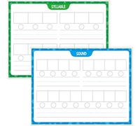 Set di 2 lavagne per la consapevolezza del suono, completamente laminate su entrambi i lati, giochi fonetici cancellabili, materiale didattico per la terapia vocale per bambini e studenti