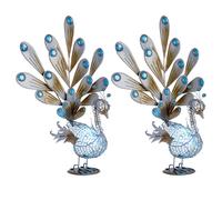 Set di 2 LED per esterno figurina di pavone IP44 lampada da terra luce esterna pietre decorative