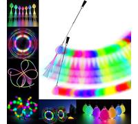 Set Di 2 LED Poi Palline Giocoleria Fibra Ottica- Bolas Luminose Da Giocoleria R