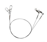 Set di 2 lenze da pesca con gancio DuoLock girevole resistente per pesci predatori (30 cm, 14 kg)