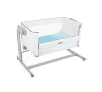 Set di 2 Lenzuola con angoli Baby Next2Me | Adatto per il sistema Chicco Next2Me | Bianco/Azzurro | 50x83 cm | Made in Italy