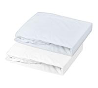Set di 2 lenzuola con angoli elasticizzati - MON PTIT DODO - jersey di cotone 100% - 60 x 120 cm - Bianco e azzurro