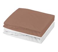 Set di 2 lenzuola con angoli elasticizzati - MON PTIT DODO - jersey di cotone 100% - 60 x 120 cm - Bianco e marrone