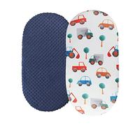 Set di 2 lenzuoli per lettino per neonati, adatti a passeggini rettangolari, ovali, per passeggini, tappetini Minky Dot Cartoon con angoli elasticizzati per feste (F, taglia unica)