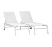 Set di 2 lettini BARBADOS in textilene bianco - alluminio bianco