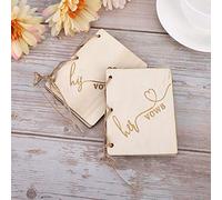 Set di 2 Libretti per Cerimonie Nuziali, Accessori per Libri di Giuramenti in Legno per Occasioni Speciali, Accessorio Regalo Premuroso, 10,5x8 Cm (B)