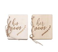 Set di 2 Libretti per Cerimonie Nuziali, Accessori per Libri di Giuramenti in Legno per Occasioni Speciali, Accessorio Regalo Premuroso, 10,5x8 Cm (Digitare 3)