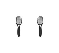 Set di 2 lime professionali per pedicure, in acciaio inox, con piastra grande per tacchi, 236 x 65 x 30 mm, colore: nero