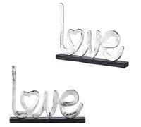 Set Di 2 Love Dekoaufsteller Dekooggetto Argento Amour -15-
