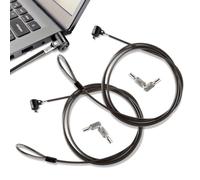 Set di 2 lucchetti per computer portatile, in acciaio al carbonio, 2 m, cavo di bloccaggio in acciaio resistente al taglio, chiusura a chiave, per Lenovo, Asus, Acer Laptop (per Kensington 3 x 7 mm
