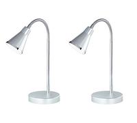 Set di 2 luci da scrivania a LED flessibili, argento, altezza 38 cm