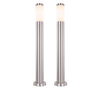 Set di 2 luci da terra per esterni in acciaio inox, percorso da giardino, illuminazione per esterni, faretti, lampade a colonna da cortile