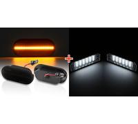 Set di 2 luci di posizione laterali a LED e luce targa, approvate E, fumo