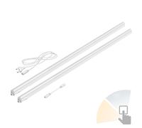 ledscom.de Set di 2 luci LED sottopensile Rigel, temperatura di colore regolabile, 113 cm ciascuna, 14,6W, 1747lm, bianco caldo/bianco
