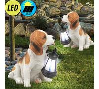 Set Di 2 Luci Solari LED Per Esterni Decorazione A Forma Di Beagle