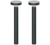 Set di 2 luci solari per vialetti BOLD, lampade solari da esterno da 50 cm con rilevatore di movimento (sensore PIR da 100° e 6 m, IP44 resistente alle intemperie) - Gun Grey