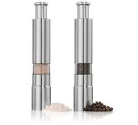 Set di 2 macina sale e pepe, in acciaio inox, design moderno, per pepe nero, sale marino e sale dell'Himalaya, spezie e sale dell'Himalaya