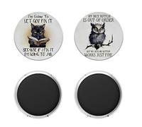 Set di 2 Magneti da Frigo Divertenti - Regali Per il Campus Incantevoli Gatti e Gufi Regali Magneti per Topi di Biblioteca - Divertenti Regali per Compagni di Classe
