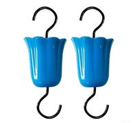 Set di 2 mangiatoie per colibrì, con ganci, per uso esterno, per impedire alle formiche e alle api di raggiungere il nettare (blu)
