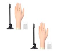 Set di 2 mani per esercizi di progettazione delle unghie, in silicone, per unghie finte, per unghie in gel, 40 pezzi, per manicure e esposizioni, per manicure e manicure fai da te