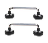 Set di 2 maniglie a ventosa per porte in vetro e armadi, diametro 68 mm, supporto in ABS per doccia e frigorifero, design diamantato trasparente (nero)
