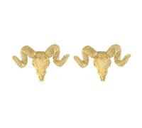 Set di 2 maniglie per porta in ottone a testa di pecora, ganci in rame per porte interne, accessori decorativi vintage con dettagli intricati, finitura originale o invecchiata, 4,3 x 2,9 cm