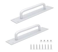 Set di 2 maniglie per porte scorrevoli in lega di alluminio NUZAMAS, maniglie per porte tagliafuoco, maniglie rotonde per porta dell'armadio, apertura push pull, 20 cm x 4 cm, colore argento